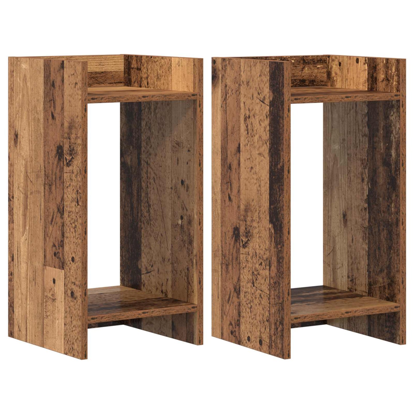 Planteholder 2 pcs Gammelt tre 30 x 30 x 60 cm Konstruert tre