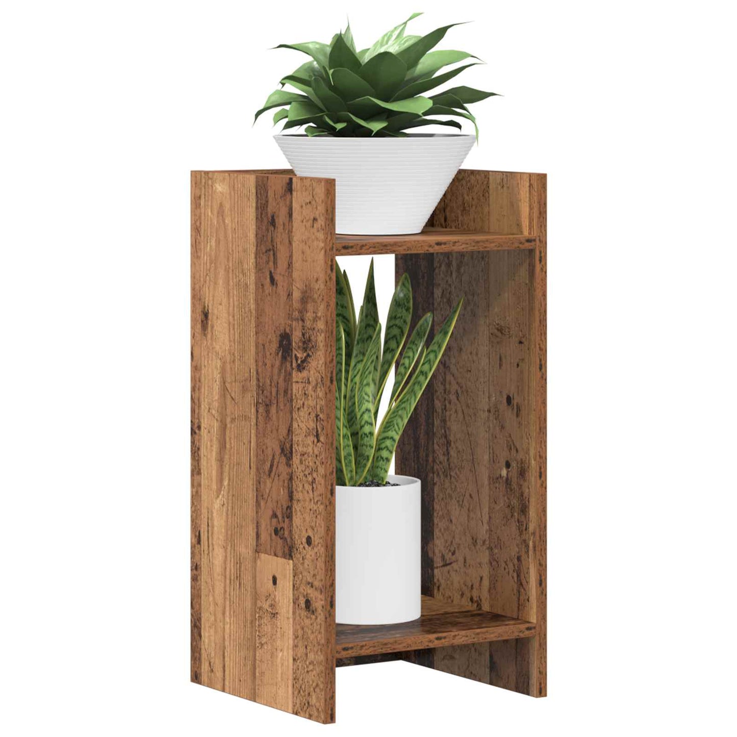 Planteholder 2 pcs Gammelt tre 30 x 30 x 60 cm Konstruert tre
