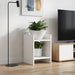 Planteholder med hylle Hvit 30 x 30 x 40 cm Konstruert tre