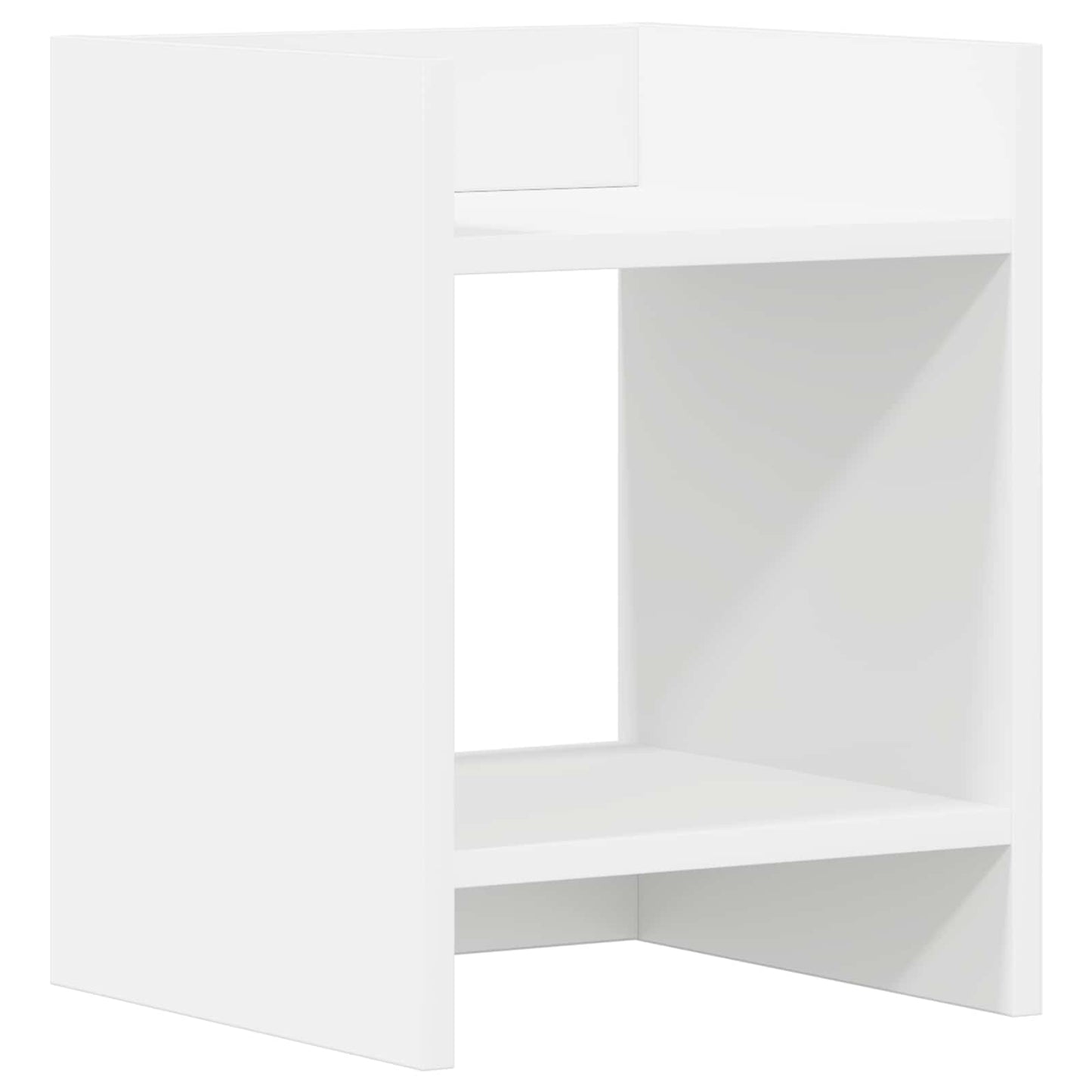 Planteholder med hylle Hvit 30 x 30 x 40 cm Konstruert tre