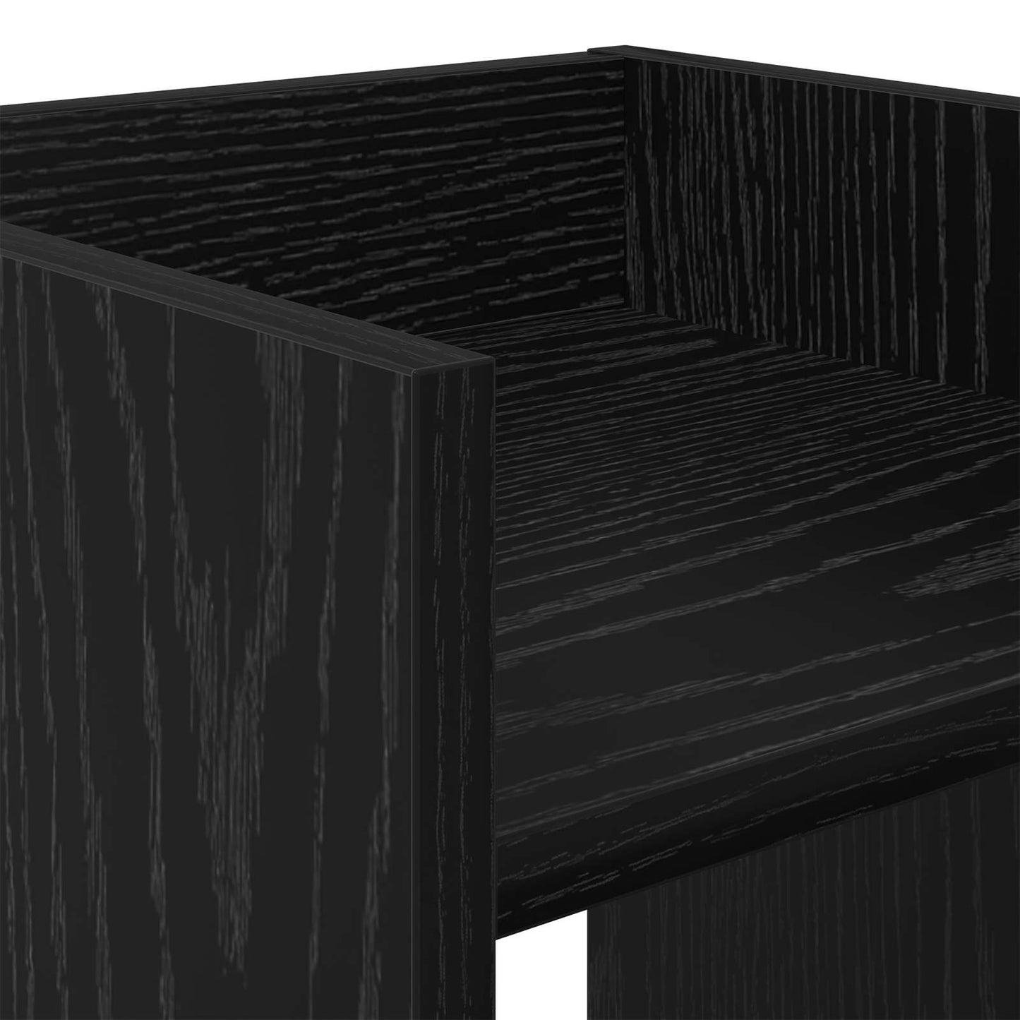 Planteholder med hylle Svart Eik 30 x 30 x 40 cm Konstruert tre