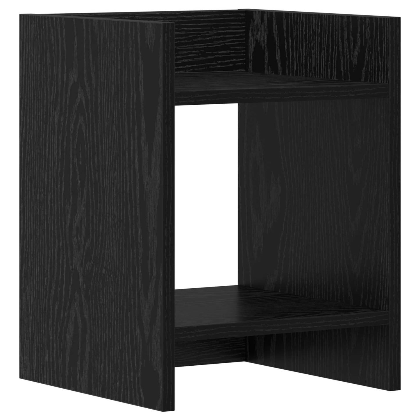 Planteholder med hylle Svart Eik 30 x 30 x 40 cm Konstruert tre