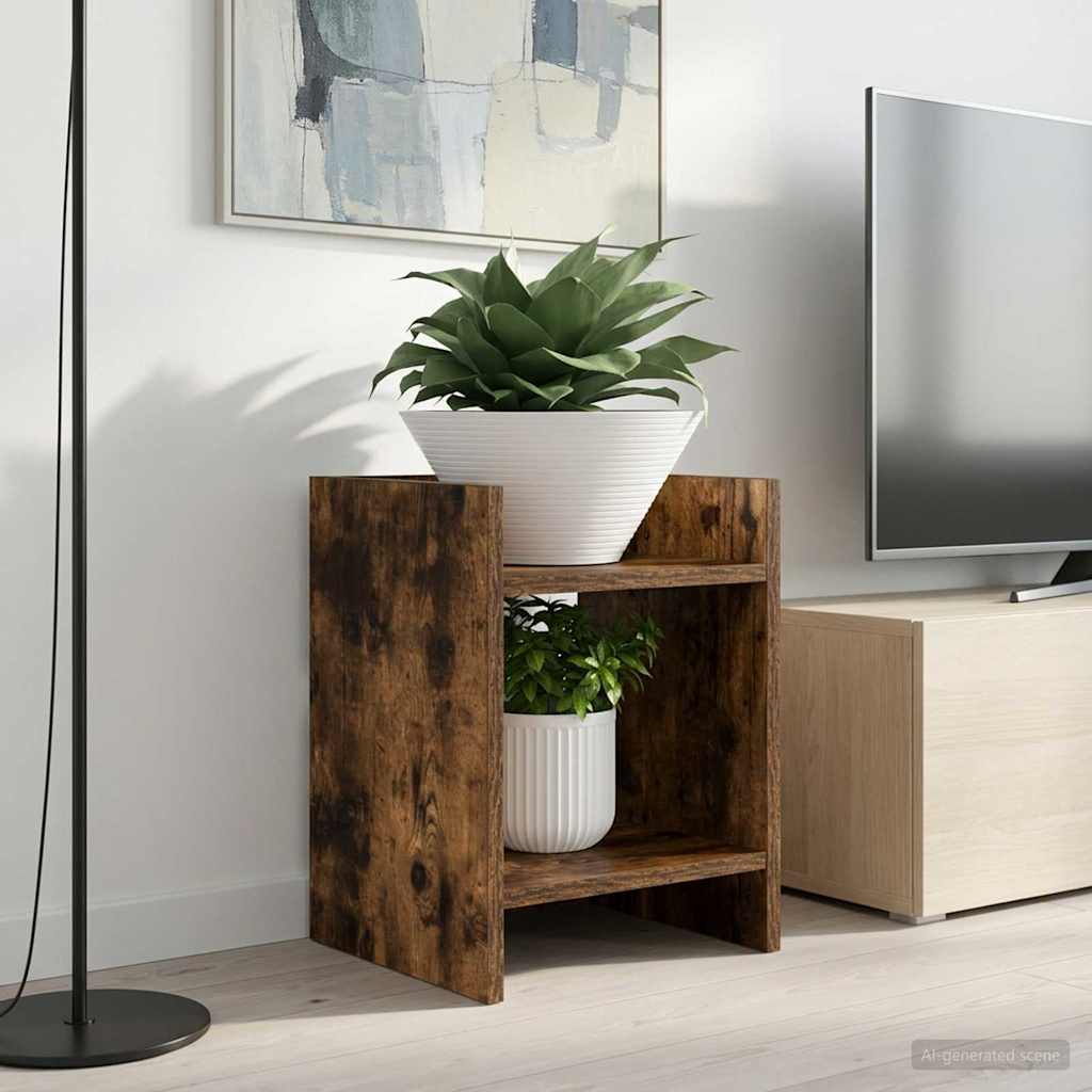 Planteholder Røkt Eik 30 x 30 x 40 cm Konstruert tre