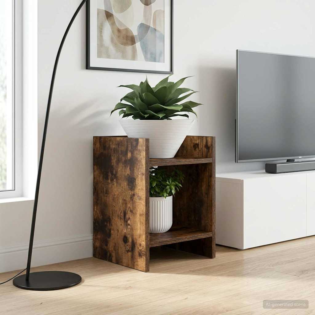 Planteholder 2 stk. Røkt Eik 30 x 30 x 40 cm Konstruert tre