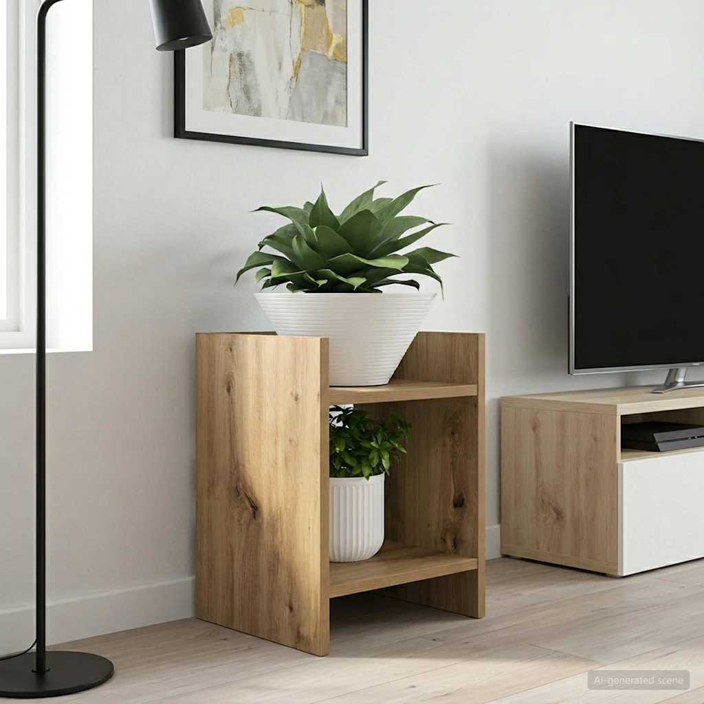 Planteholder 2 stk. Artisan Eik 30 x 30 x 40 cm Konstruert tre