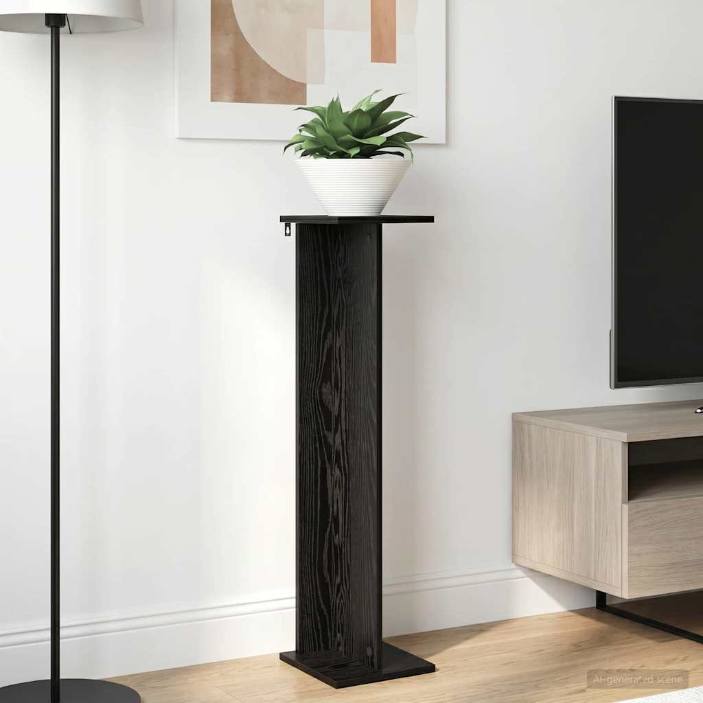 Planteholder 2 pcs Svart Eik 25 x 25,5 x 100,5 cm