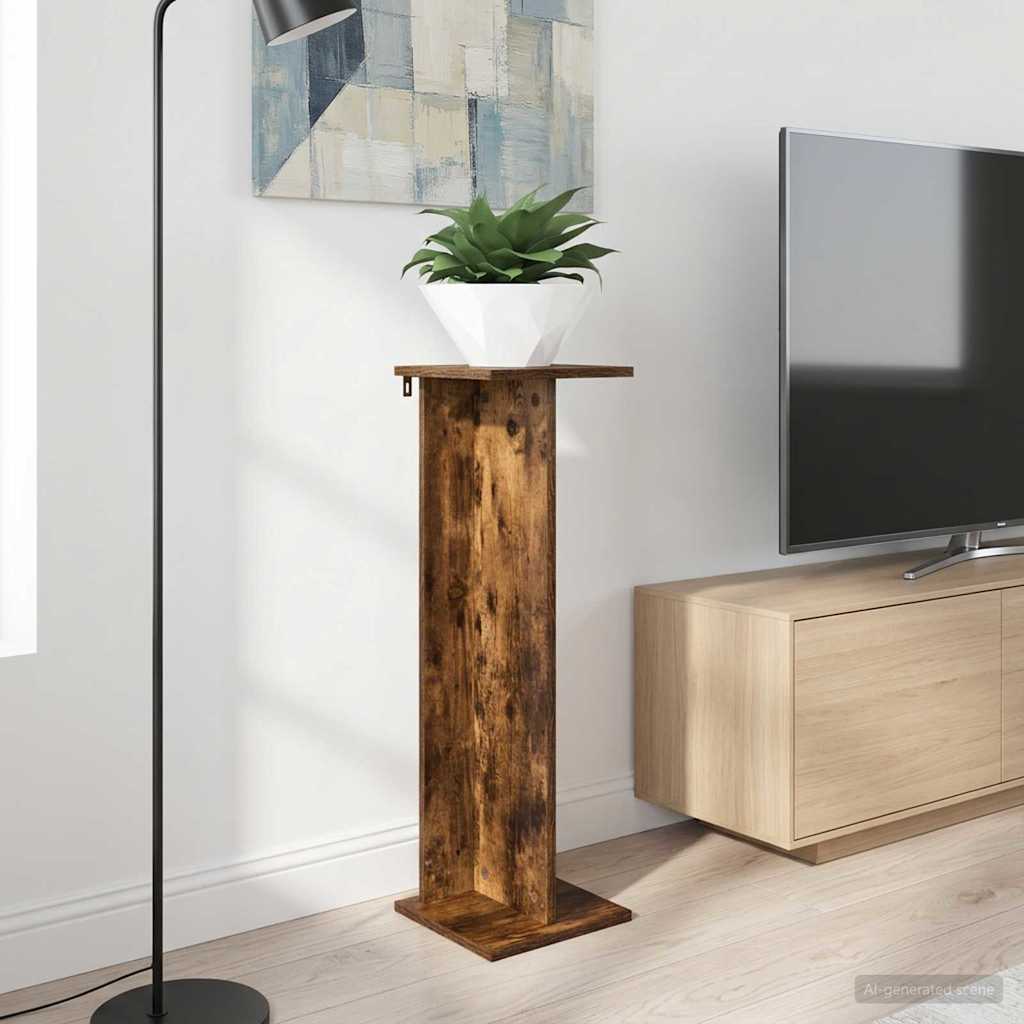 Planteholder Røkt Eik 25 x 25,5 x 80,5 cm Konstruert tre