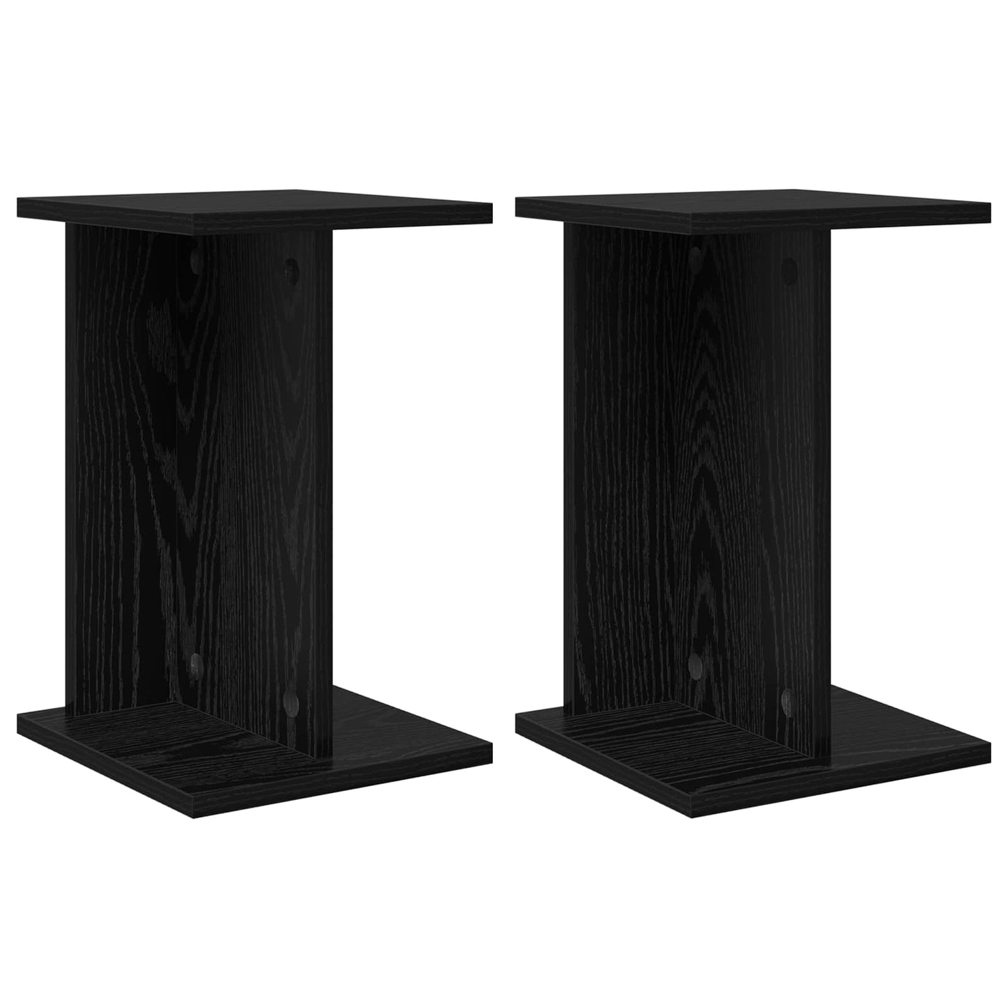 Planteholder 2 pcs Svart Eik 25 x 25,5 x 40,5 cm Konstruert tre