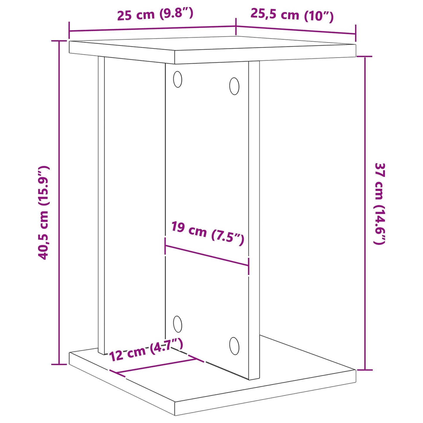 Planteholder 2 pcs Artisan Eik 25 x 25,5 x 40,5 cm