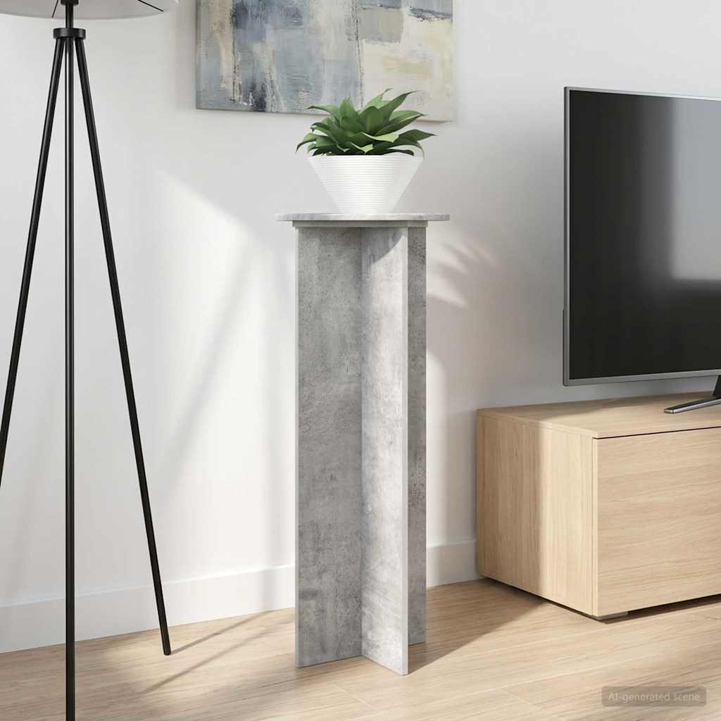 Planteholder 2 pcs Betonggrå Ø40 x 100 cm Konstruert tre