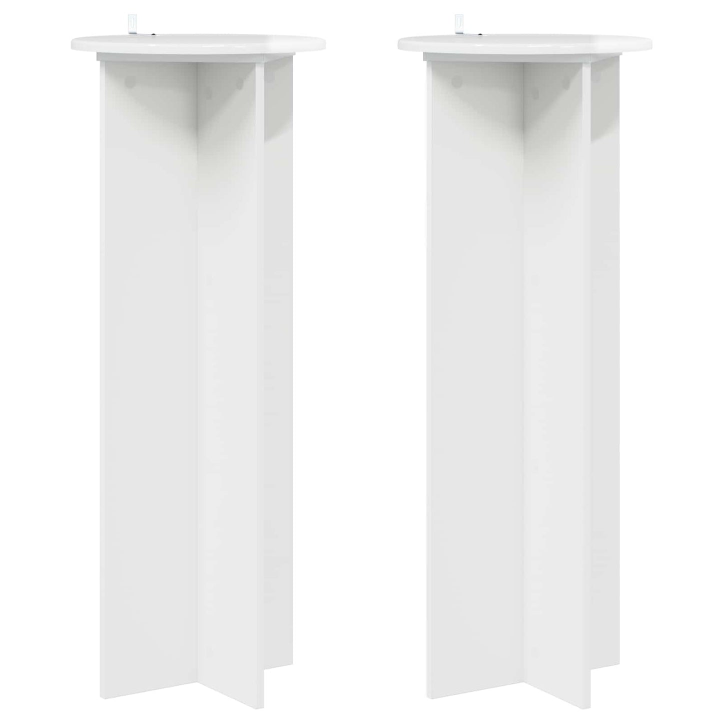 Planteholder 2 pcs Høgglans hvit Ø40 x 100 cm Konstruert tre