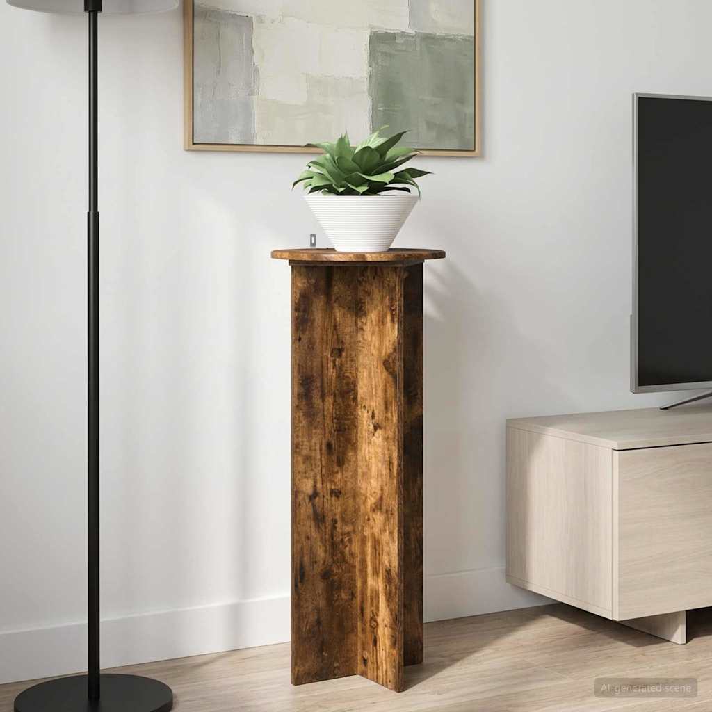 Planteholder 2 pcs Røkt Eik Ø40 x 100 cm Konstruert tre