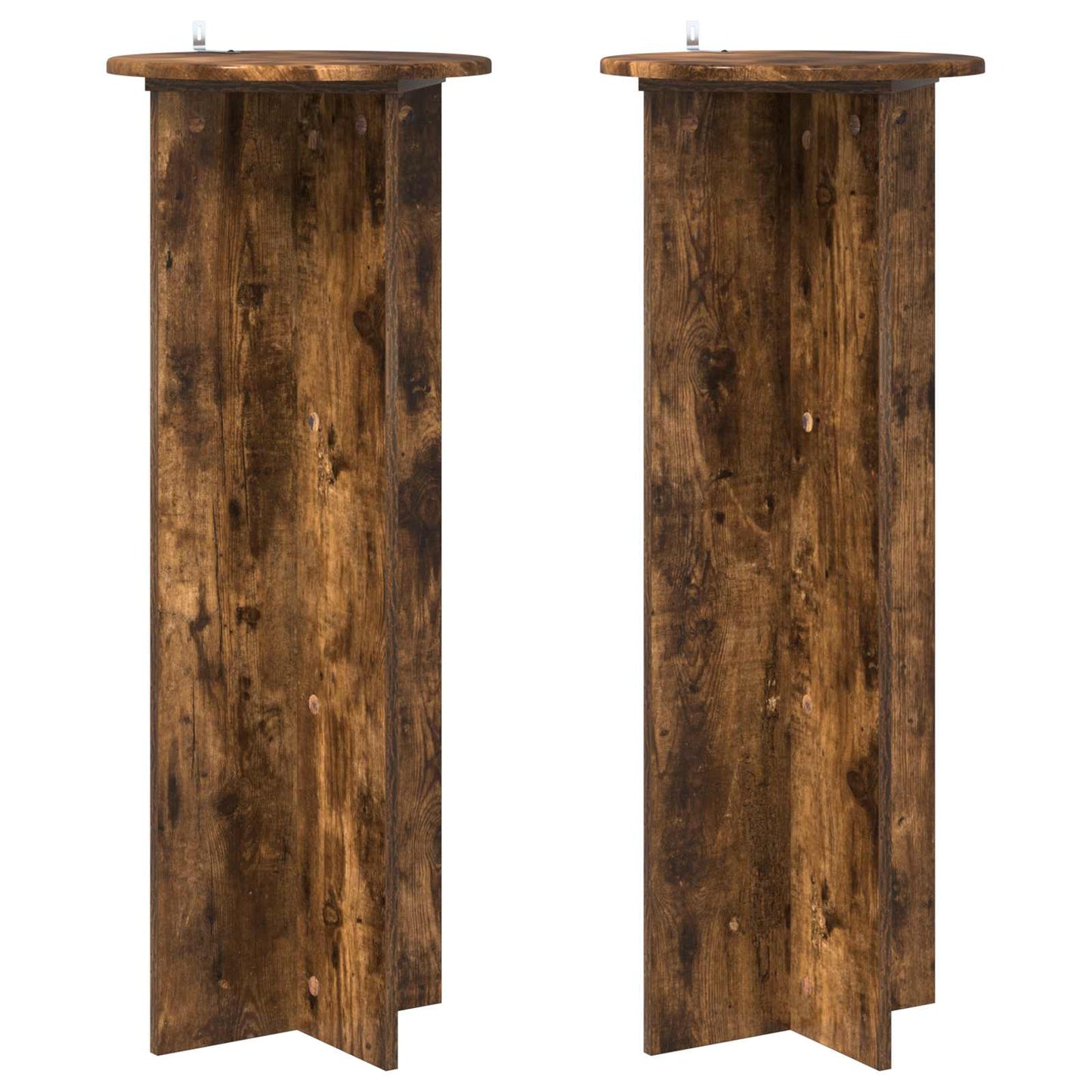 Planteholder 2 pcs Røkt Eik Ø40 x 100 cm Konstruert tre
