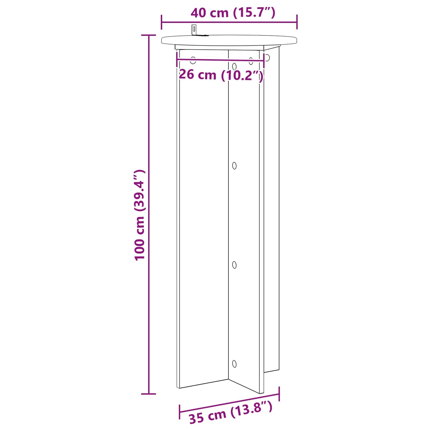 Planteholder 2 pcs Grå sonoma Ø40 x 100 cm Konstruert tre