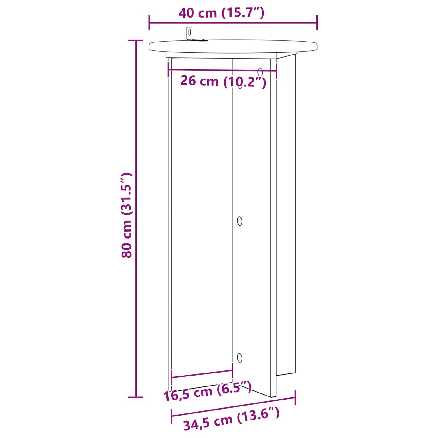Planteholder 2 pcs Hvit Ø40 x 80 cm Konstruert tre