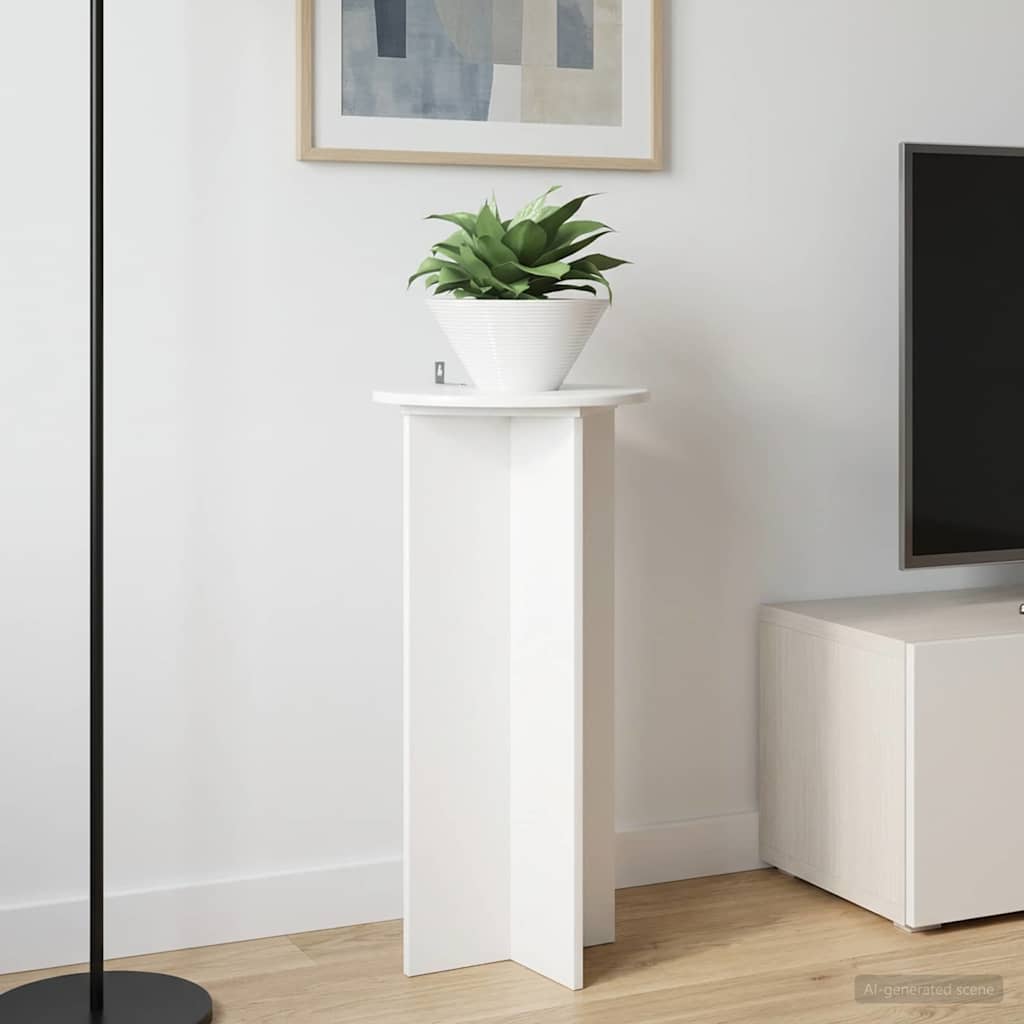Planteholder 2 pcs Høgglans hvit 40 x 40 x 80 cm Konstruert tre