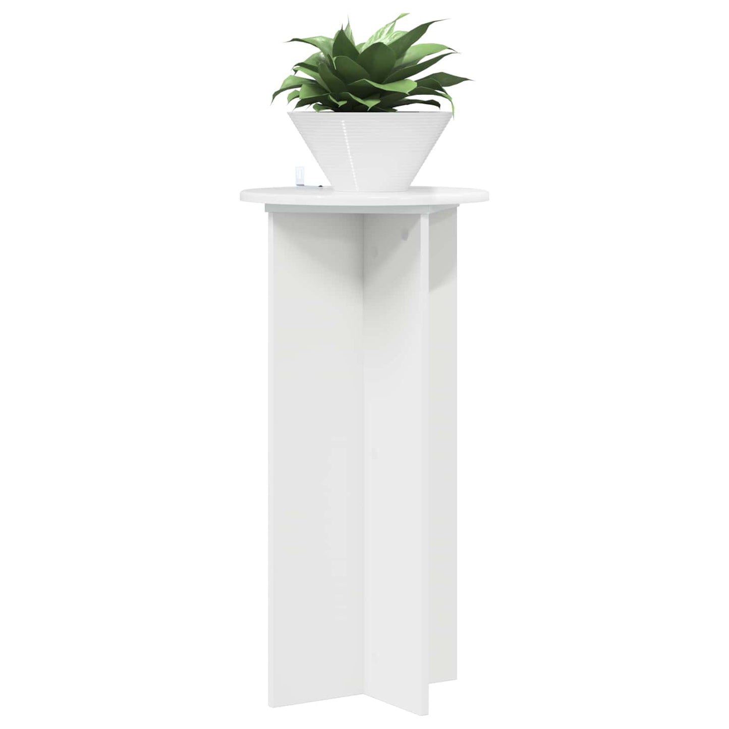 Planteholder 2 pcs Høgglans hvit 40 x 40 x 80 cm Konstruert tre