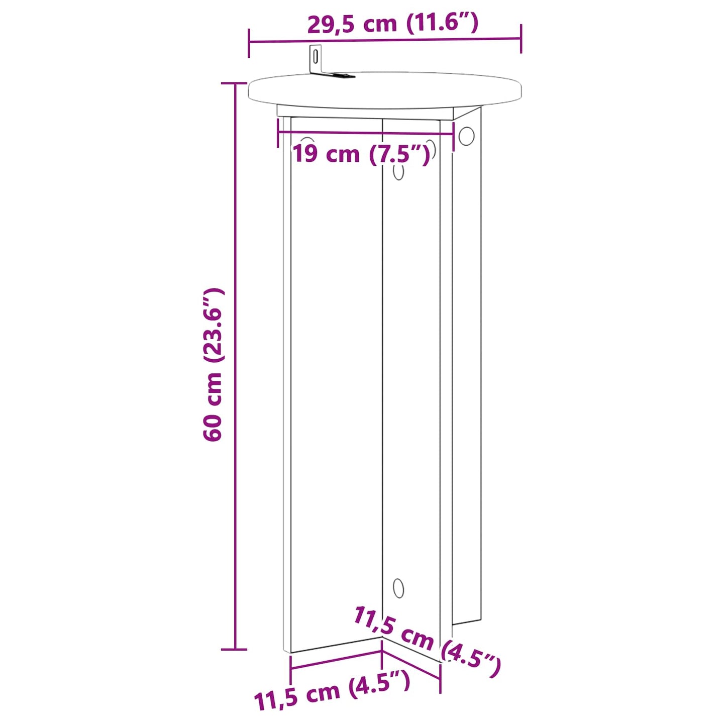 Planteholder 2 pcs Hvit Ø29,5 x 60 cm Konstruert tre