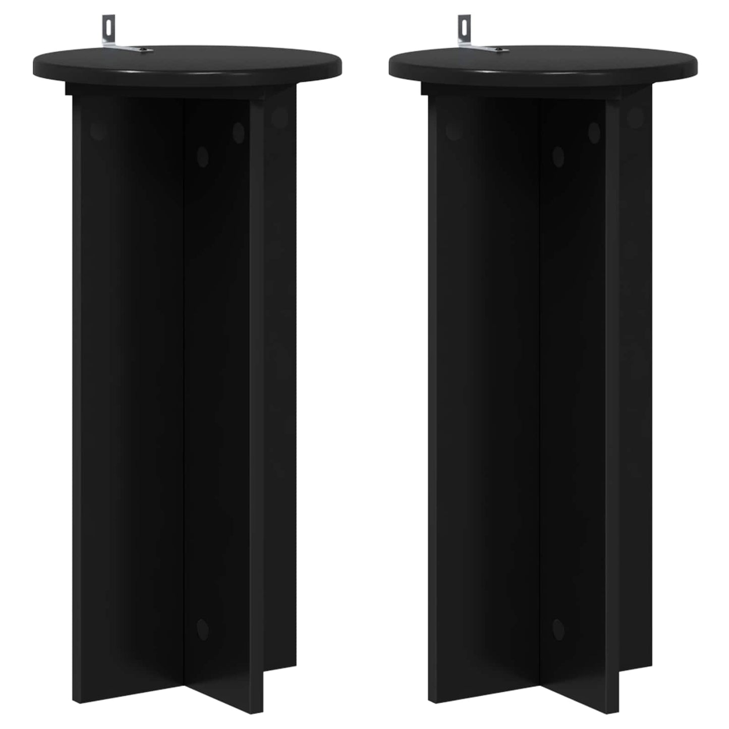Planteholder 2 pcs Svart 29,5 x 29,5 x 60 cm Konstruert tre