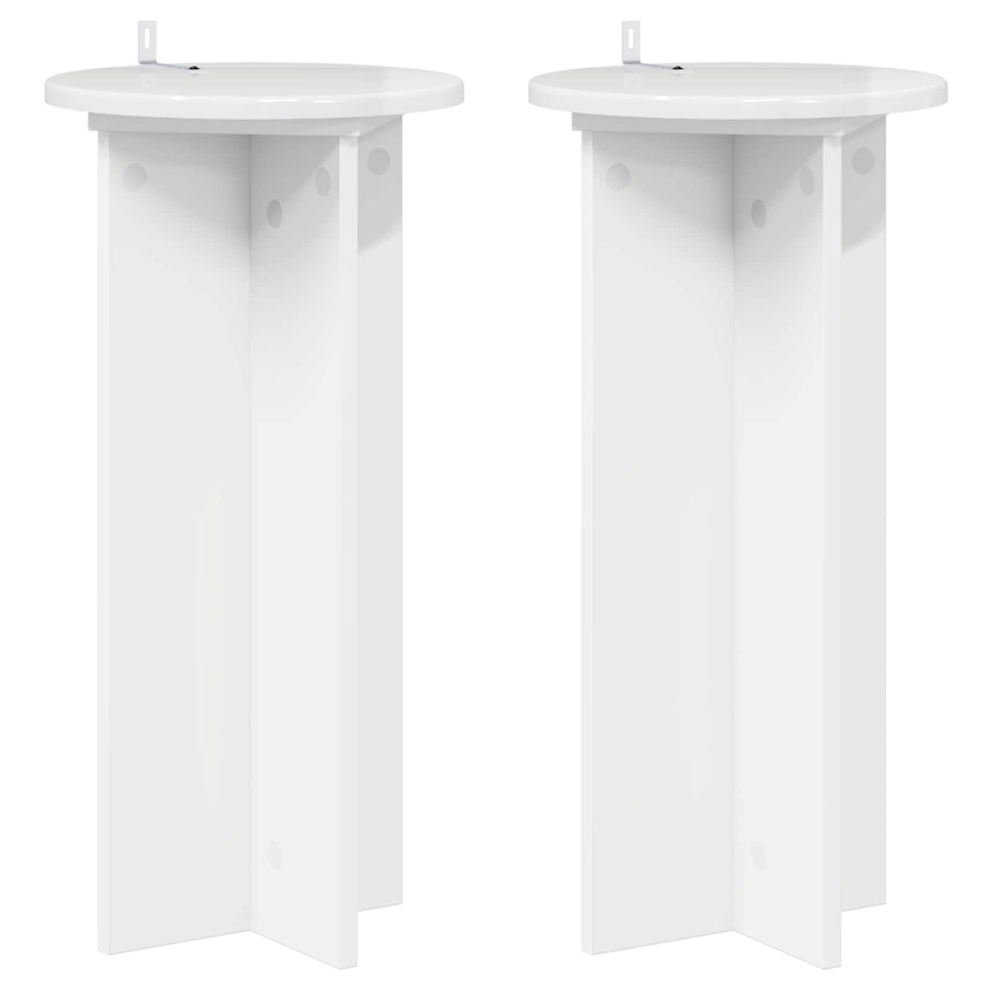 Planteholder 2 pcs Høgglans hvit 29,5 x 29,5 x 60 cm