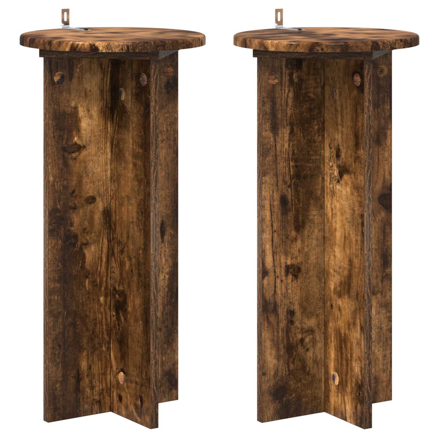 Planteholder 2 pcs Røkt Eik 29,5 x 29,5 x 60 cm Konstruert tre