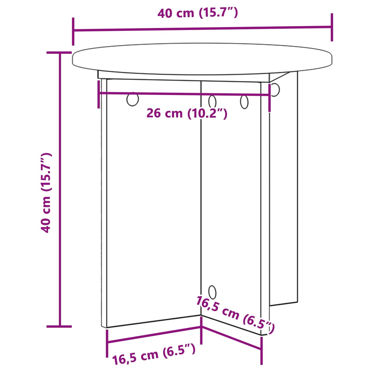 Planteholder 2 pcs Hvit Ø40 x 40 cm Konstruert tre