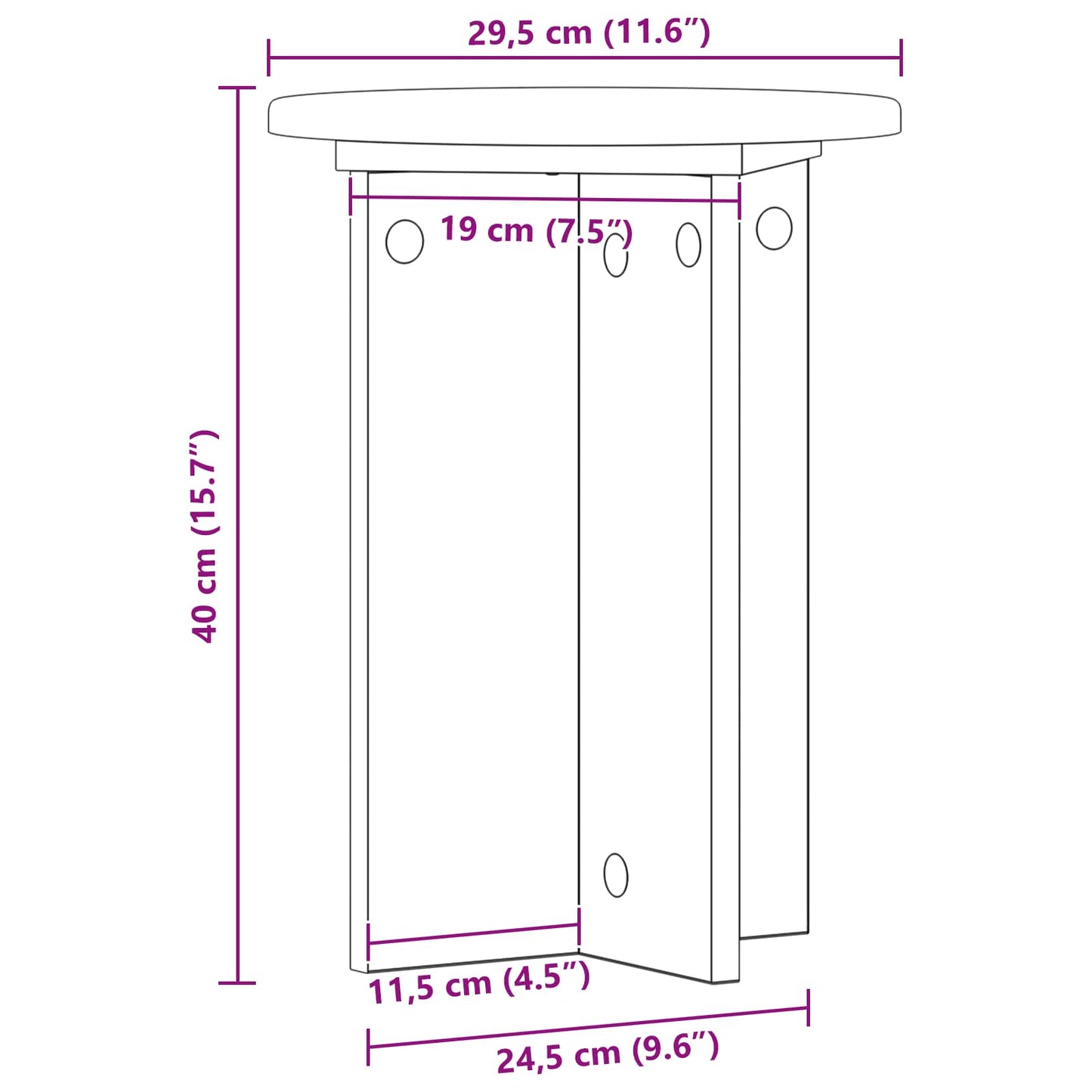 Planteholder 2 pcs Hvit Ø29,5 x 40 cm Konstruert tre