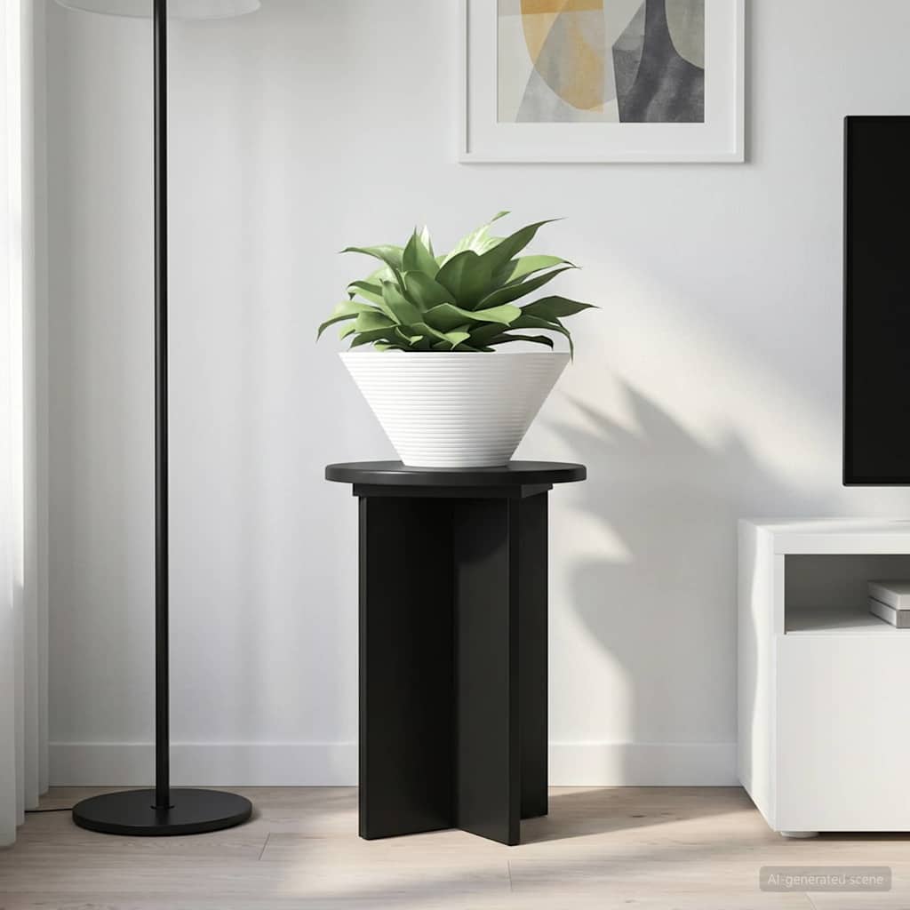 Planteholder 2 pcs Svart Ø29,5 x 40 cm Konstruert tre