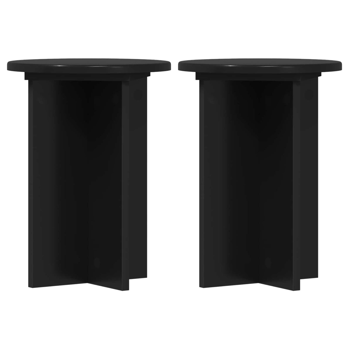 Planteholder 2 pcs Svart Ø29,5 x 40 cm Konstruert tre