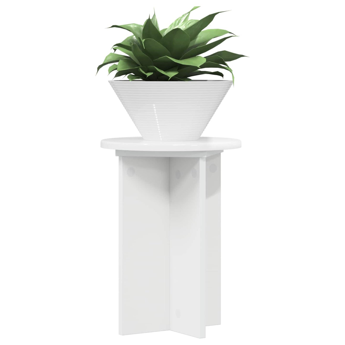 Planteholder 2 pcs Høgglans hvit Ø29,5 x 40 cm Konstruert tre