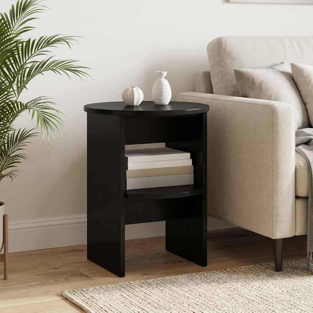 Sideskap 2 pcs Svart Ø40 x 50 cm Konstruert tre