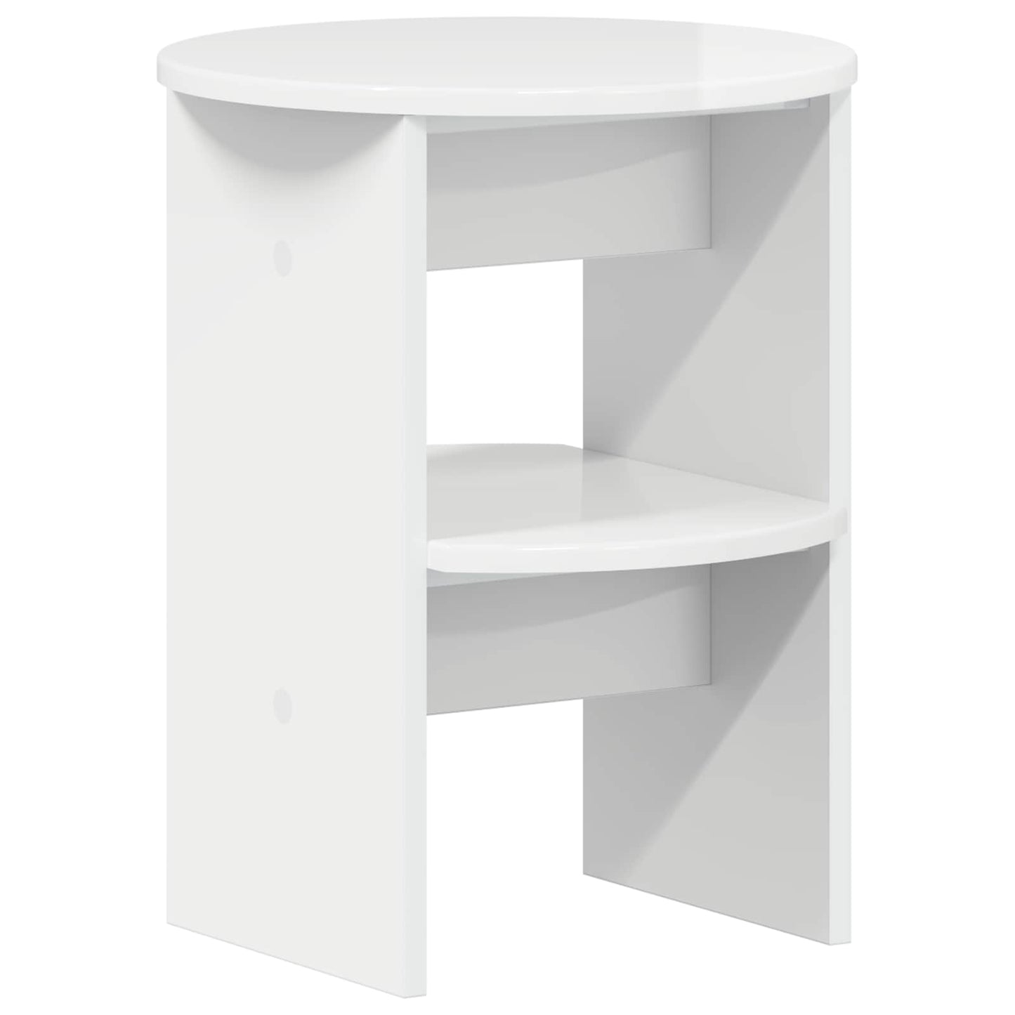 Sideskap 2 pcs Høgglans Hvit Ø40 x 50 cm Konstruert tre