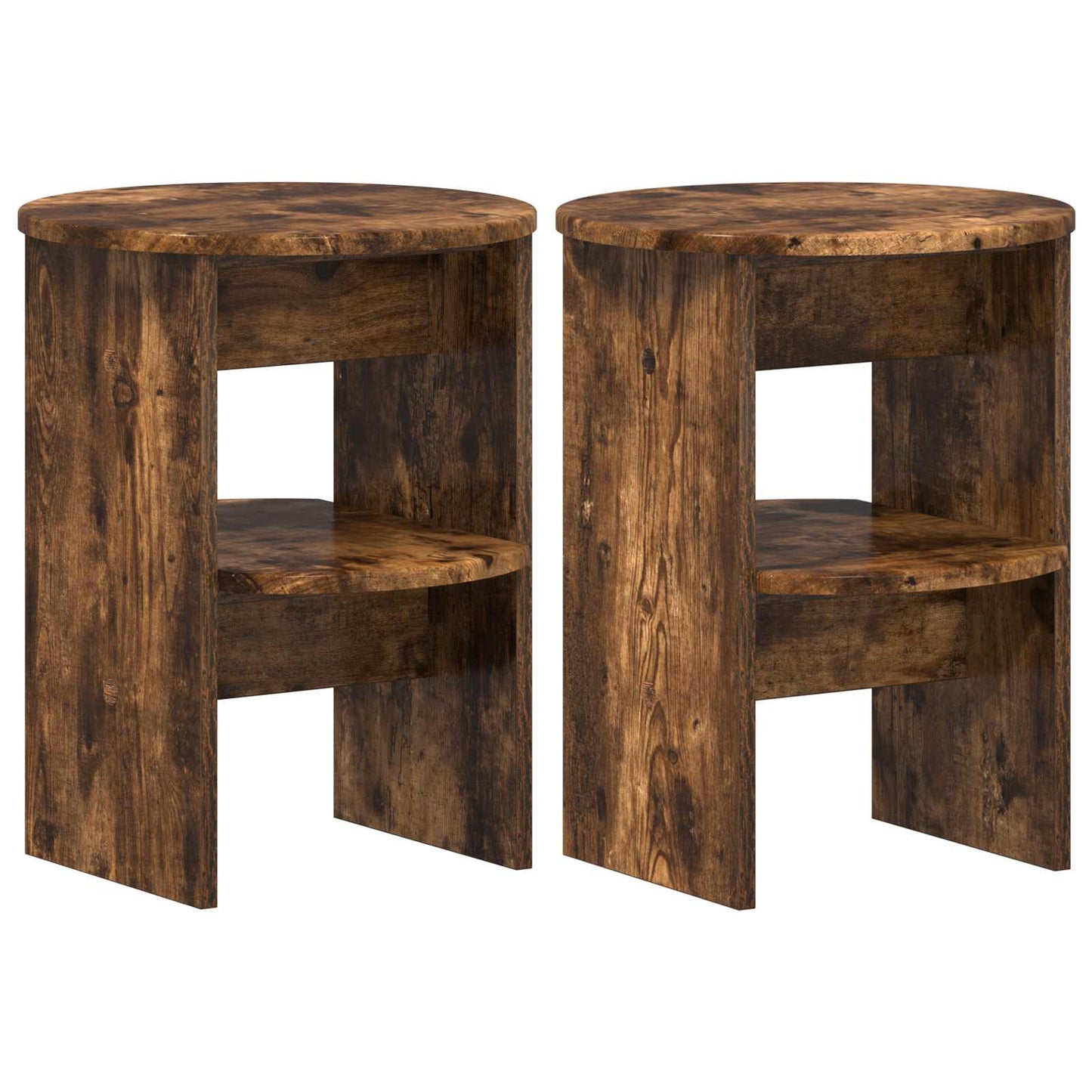 Sideskap 2 pcs Røkt Eik Ø40 x 50 cm Konstruert tre