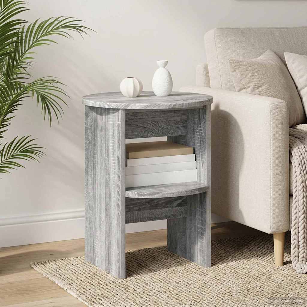 Sideskap 2 pcs Grå Sonoma Ø40 x 50 cm Konstruert tre