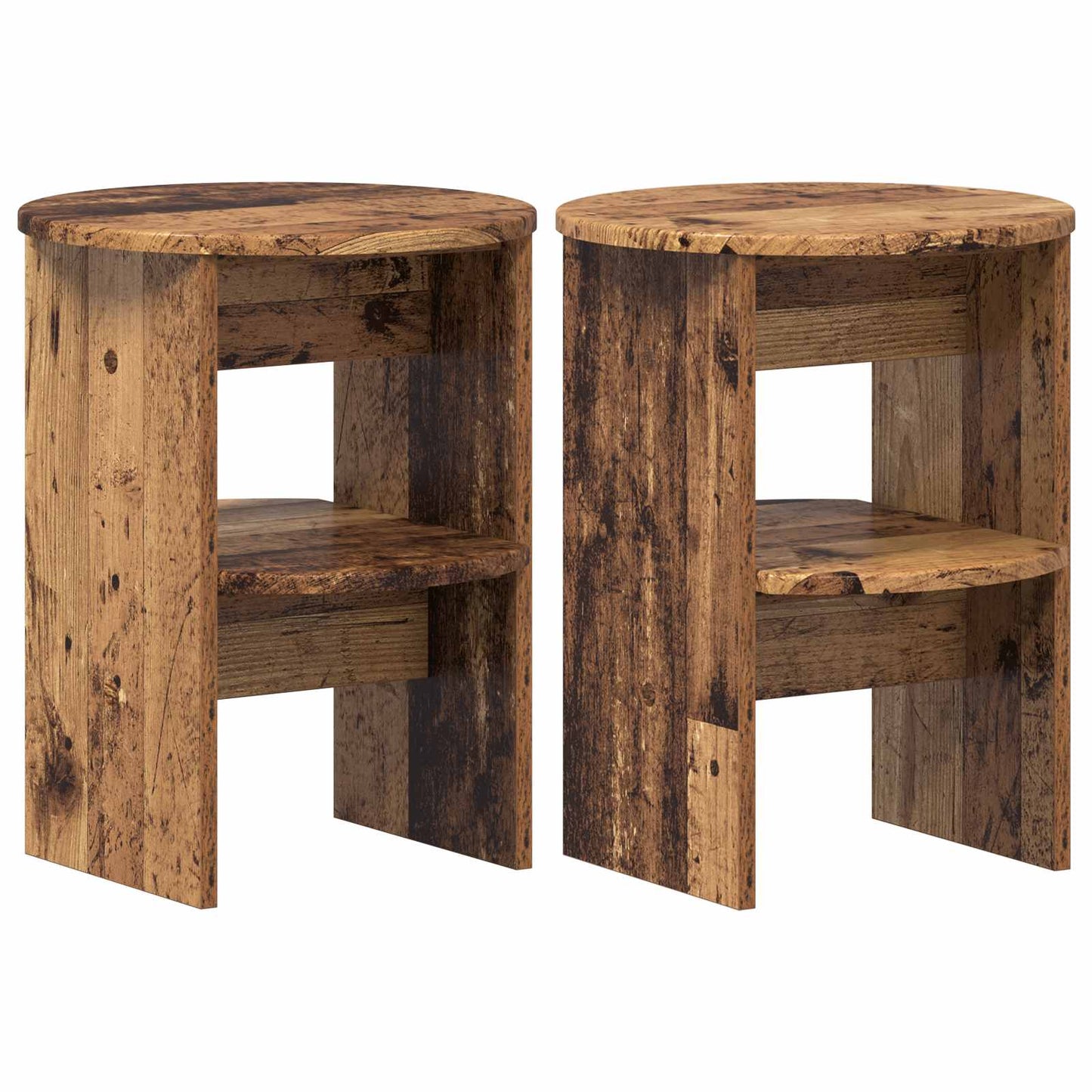 Sideskap 2 pcs Gammelt tre Ø40 x 50 cm Konstruert tre