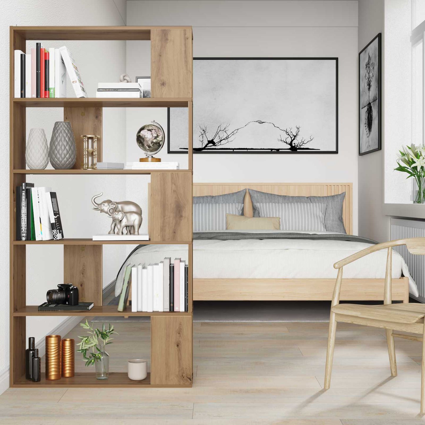 Bokskap Artisan Eik 80 x 24 x 159 cm Konstruert tre