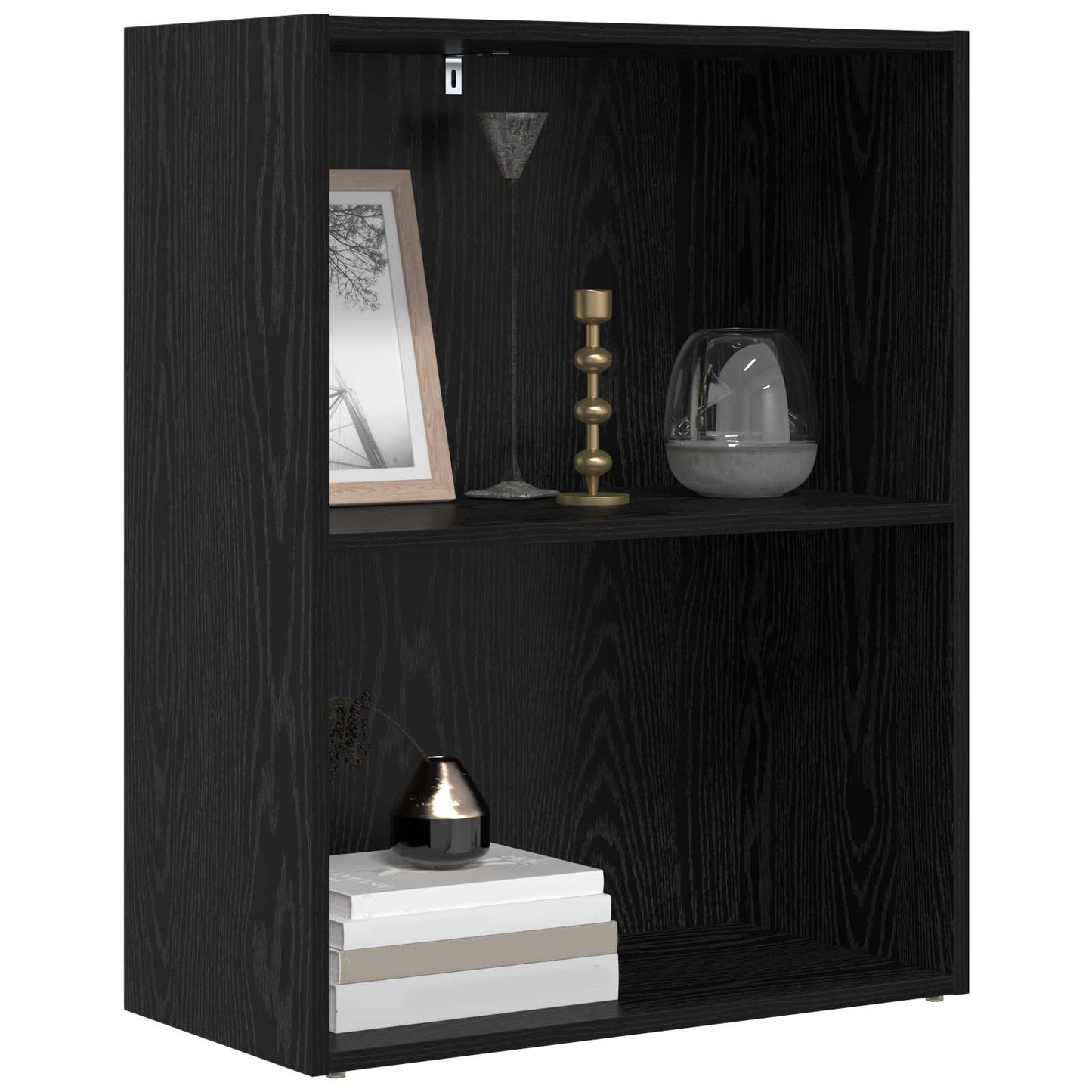 Bokhylle Svart Eik 60 x 30 x 76.5 cm Konstruert tre