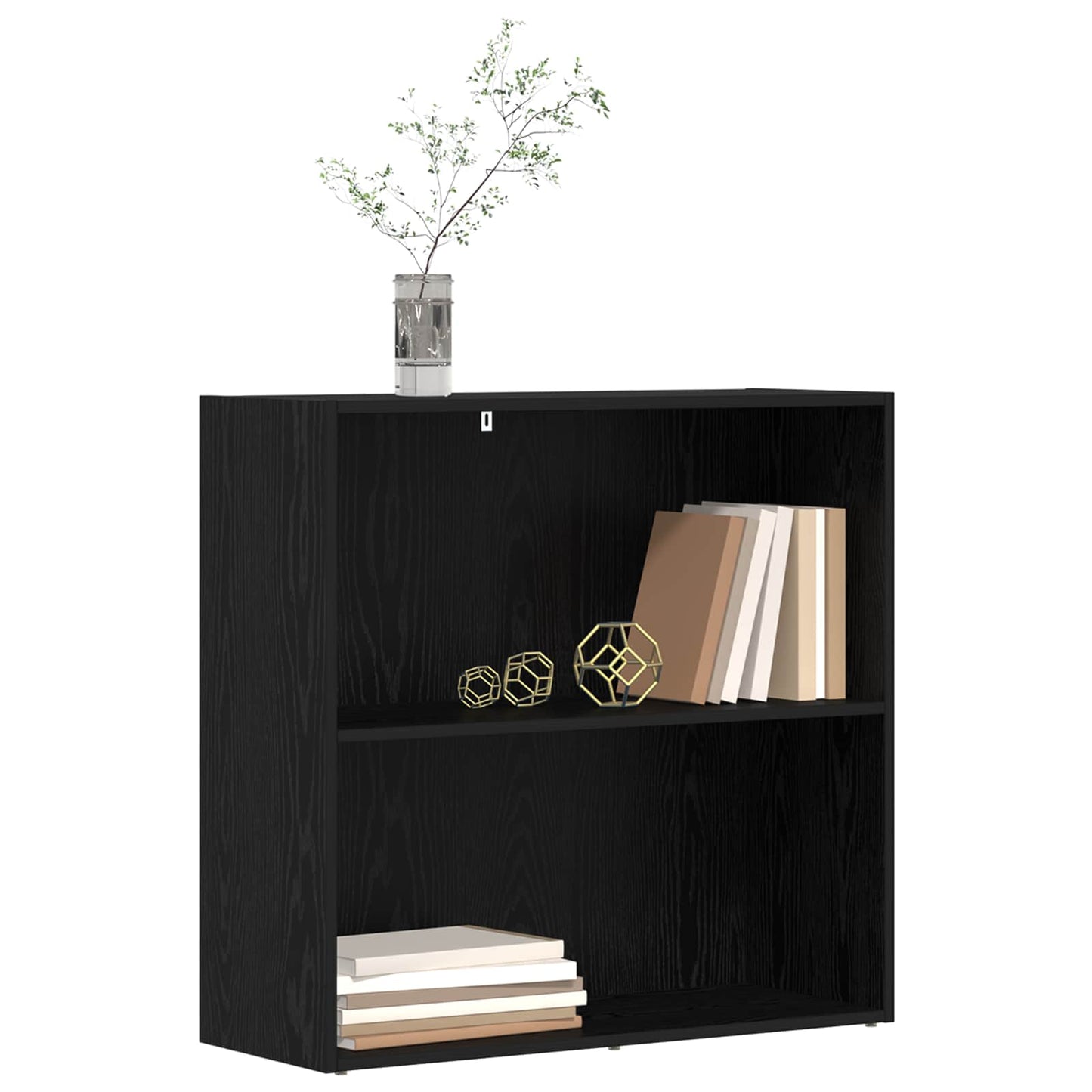 Bokhylle Svart Eik 80 x 30 x 76,5 cm Konstruert tre