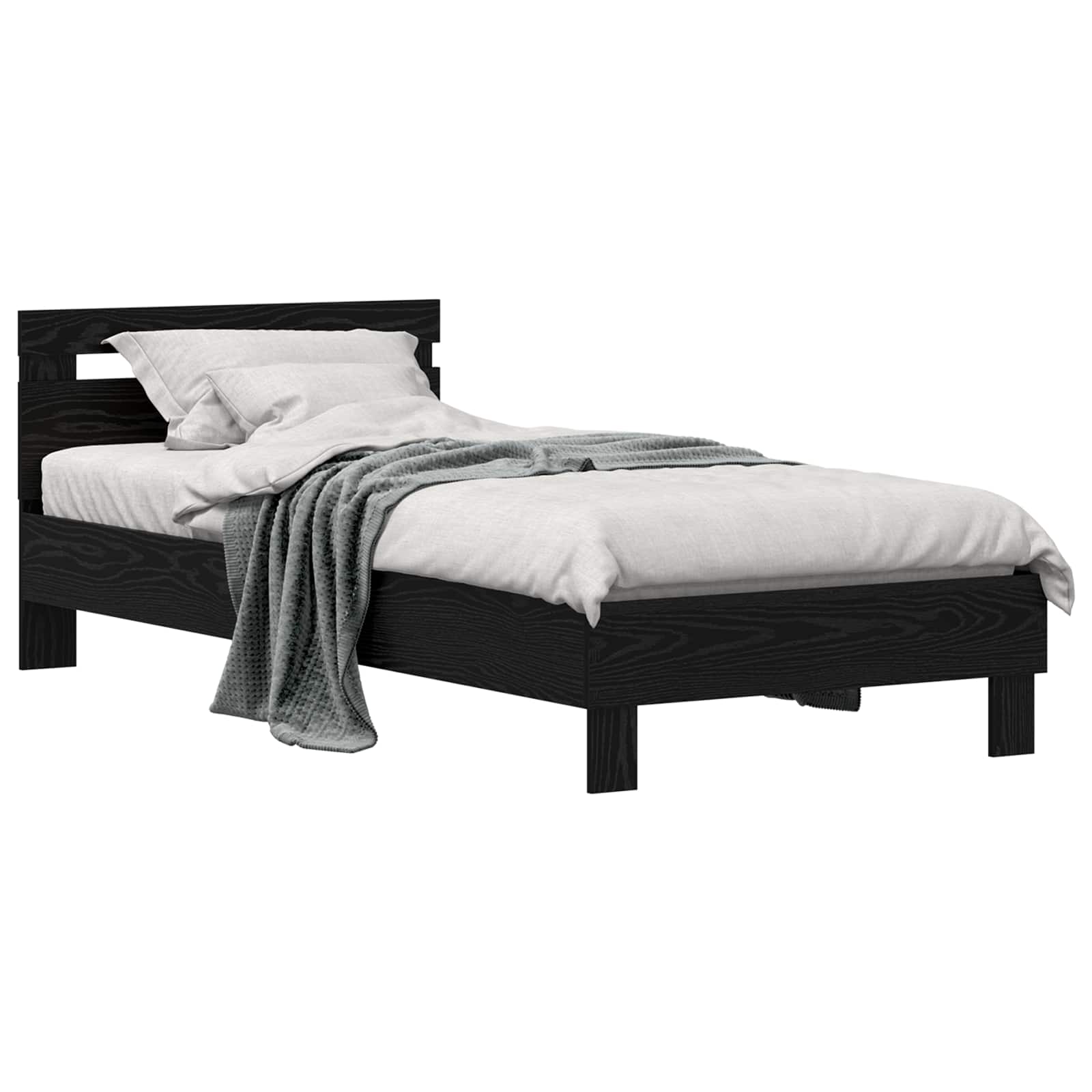 Sengestamme Svart Eik 98.5 x 200 cm Konstruert tre vidaXL
