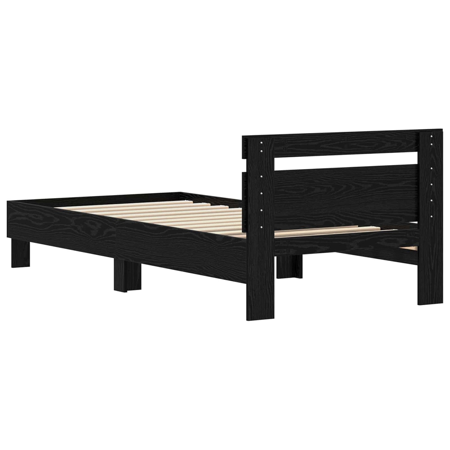 Sengestamme Svart Eik 98.5 x 200 cm Konstruert tre vidaXL