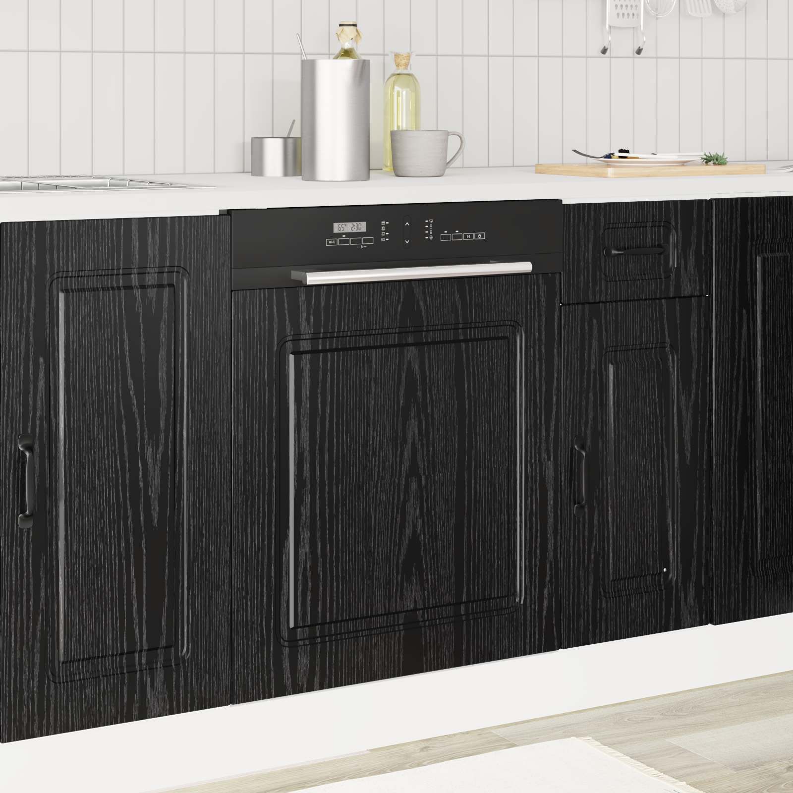 Kjøkkenskap Kalmar Svart Eik 60 x 1,5 x 67 cm Konstruert tre vidaXL