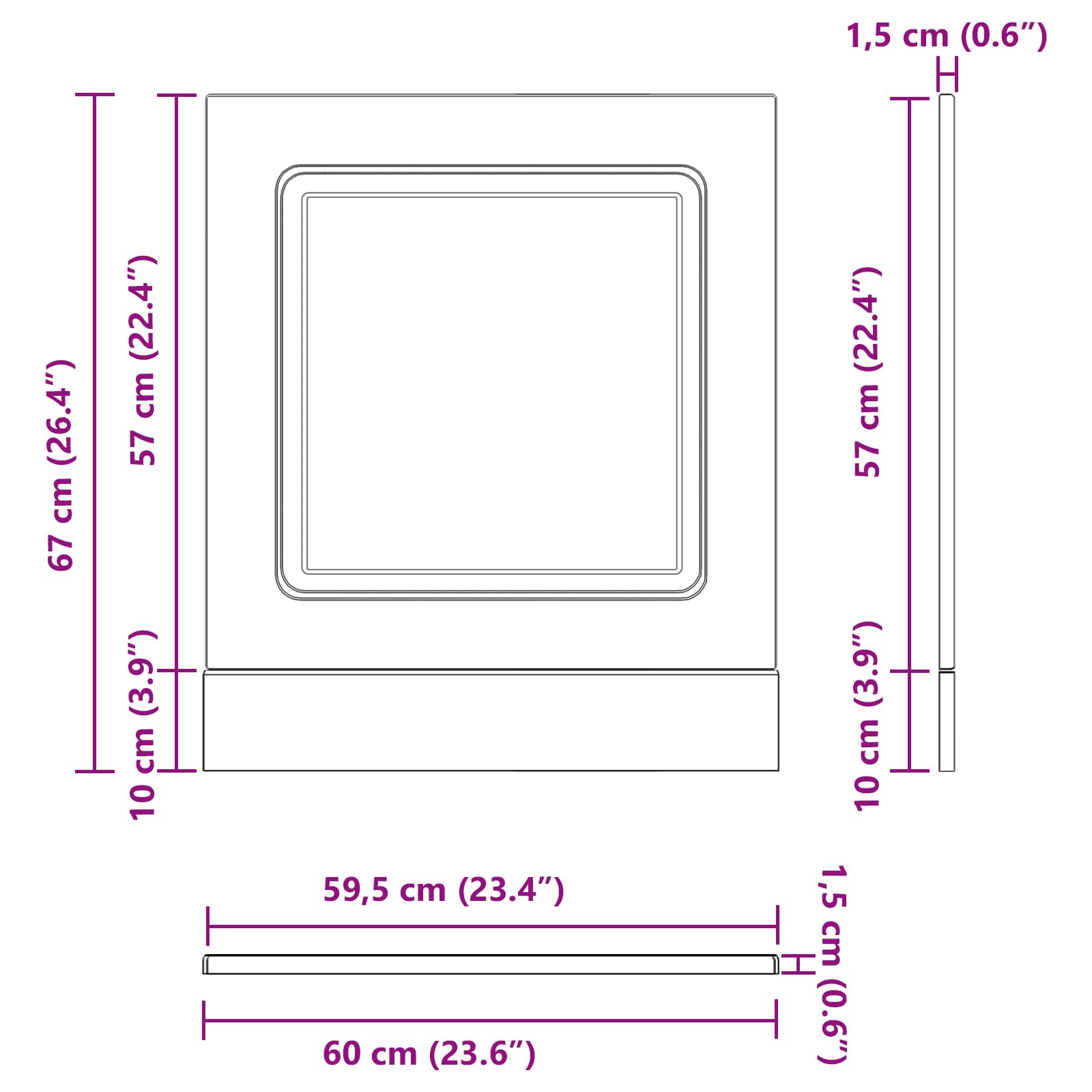 Kjøkkenskap Kalmar Svart Eik 60 x 1,5 x 67 cm Konstruert tre vidaXL