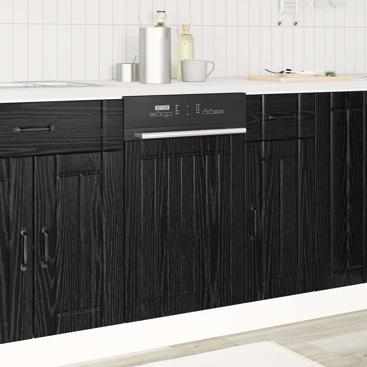 Kjøkkenskap Svart Eik 45 x 1,5 x 67 cm Konstruert tre vidaXL