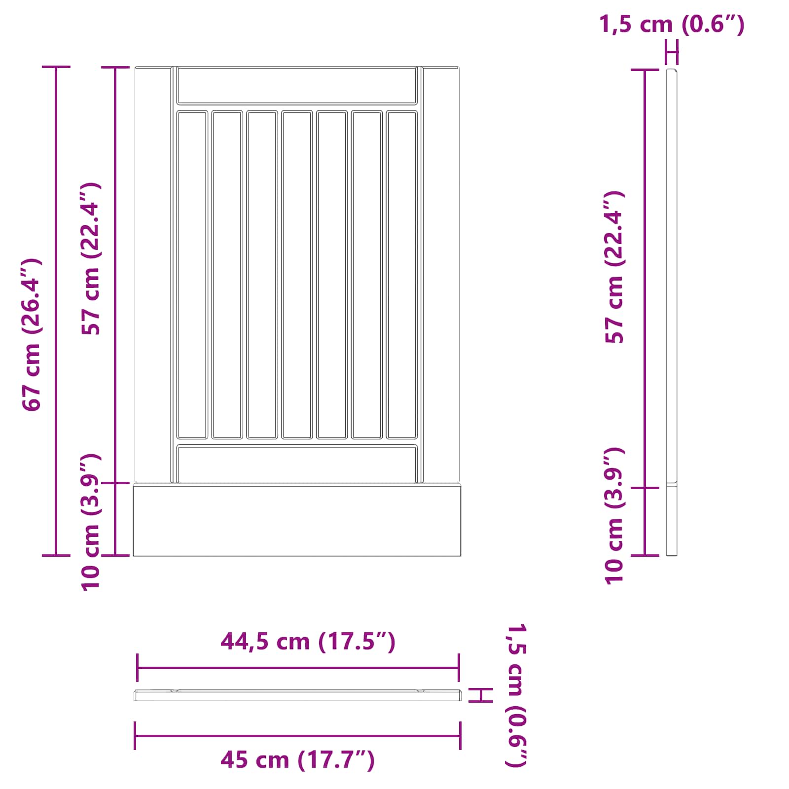 Kjøkkenskap Svart Eik 45 x 1,5 x 67 cm Konstruert tre vidaXL