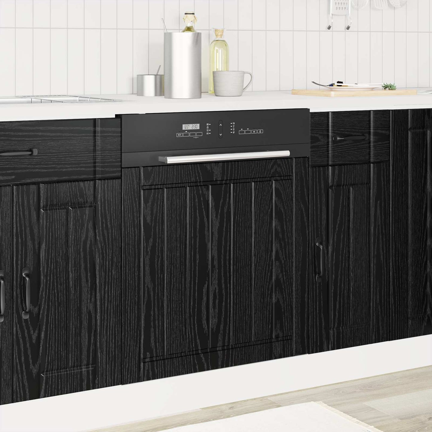 Kjøkkenskap Svart Eik 60 x 1,5 x 67 cm Konstruert tre vidaXL