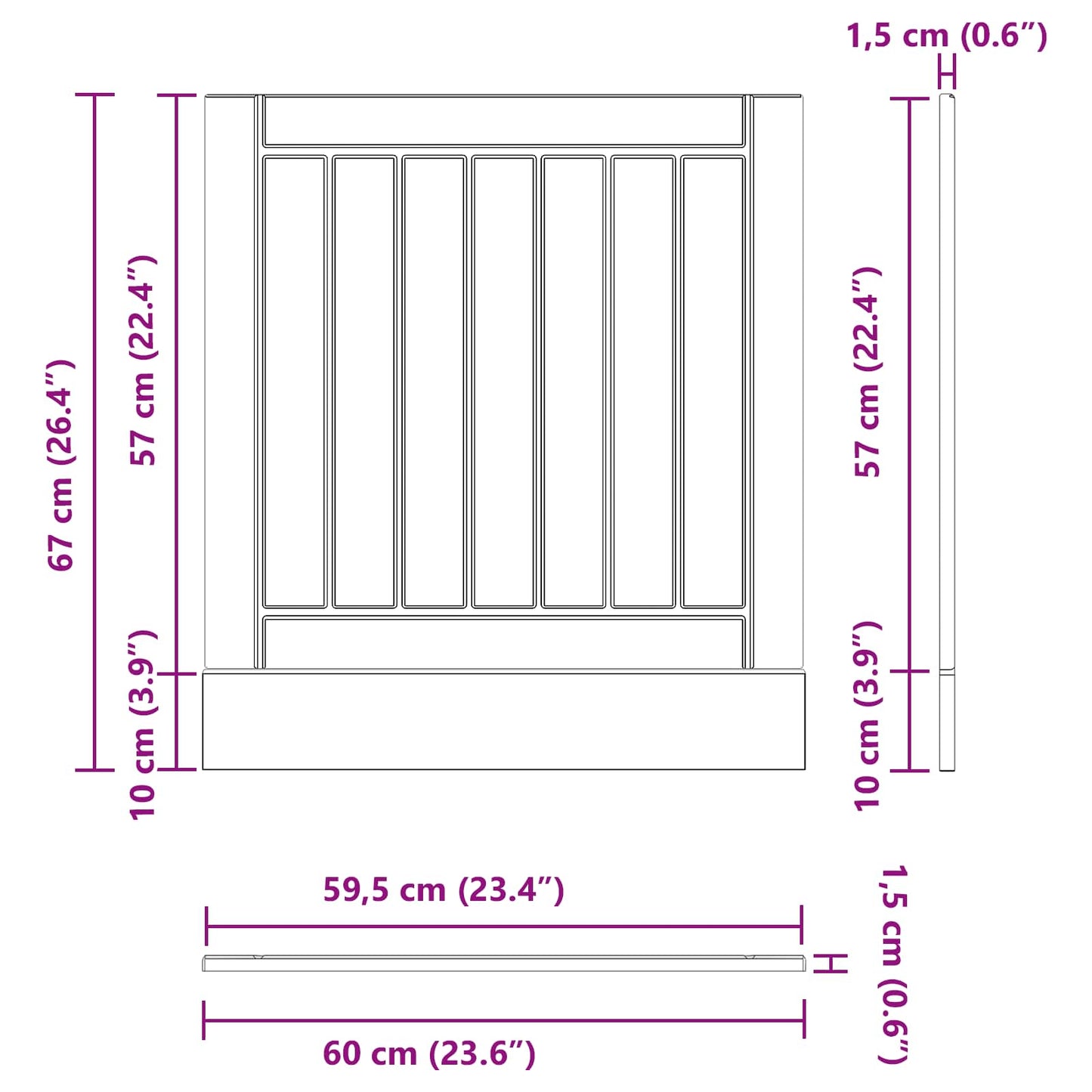 Kjøkkenskap Svart Eik 60 x 1,5 x 67 cm Konstruert tre vidaXL