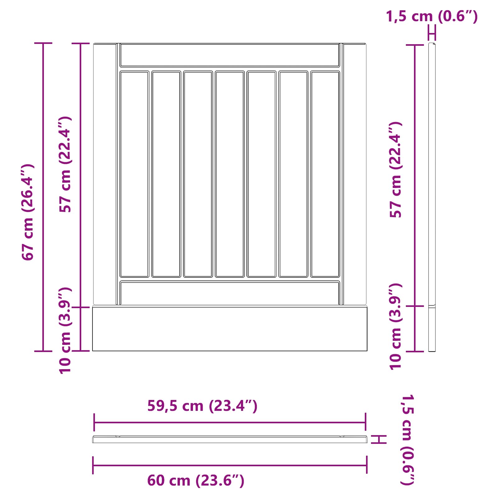 Kjøkkenskap Svart Eik 60 x 1,5 x 67 cm Konstruert tre vidaXL