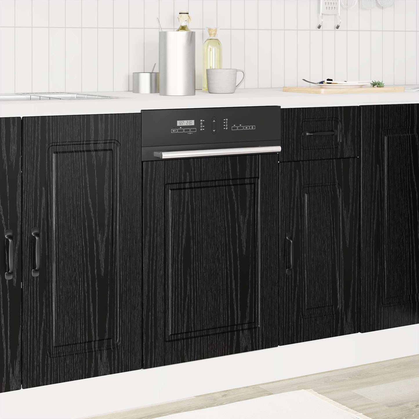 Kjøkkenskap Svart Eik 45 x 1,5 x 67 cm Konstruert tre vidaXL