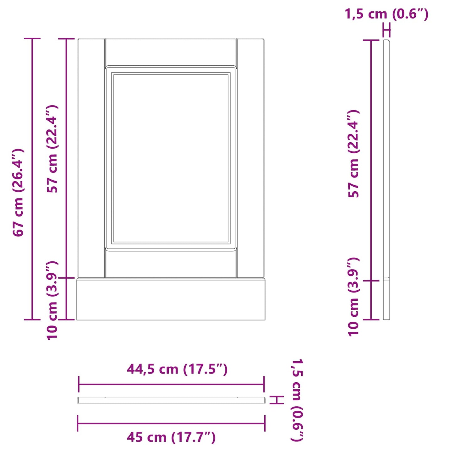 Kjøkkenskap Svart Eik 45 x 1,5 x 67 cm Konstruert tre vidaXL