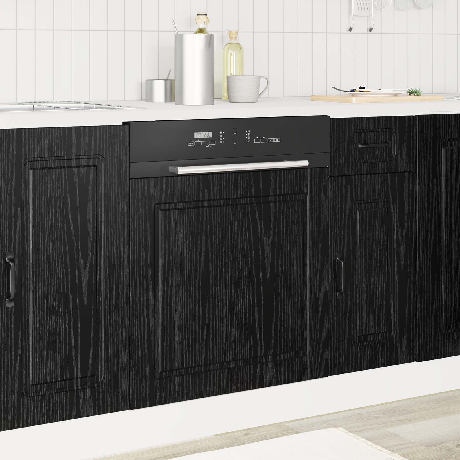 Kjøkkenskap Svart Eik 60 x 1,5 x 67 cm Konstruert tre vidaXL